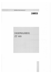 Manual Zanussi ZT605 Dishwasher