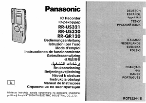 Mode d’emploi Panasonic RR-US321 Enregistreur numérique