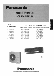 Mode d’emploi Panasonic CS-A28BD2P Climatiseur