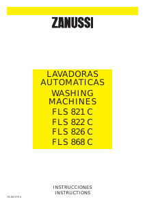 Manual Zanussi FLS 821 C Washing Machine