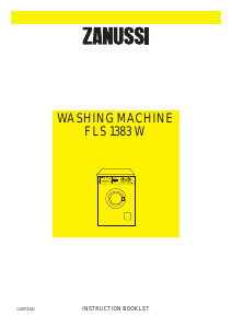 Bruksanvisning Zanussi FLS 1383 W Tvättmaskin