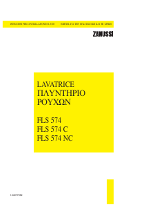Manuale Zanussi FLS 574 NC Lavatrice