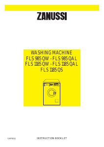 Manual Zanussi FLS 985 QW Washing Machine