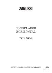 Manual de uso Zanussi ZCF 100-2 Congelador