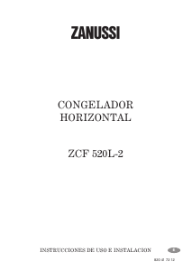 Manual de uso Zanussi ZCF 520L-2 Congelador