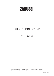 Manual Zanussi ZCF 52 C Freezer