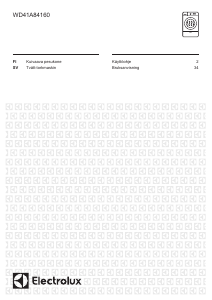 Käyttöohje Electrolux WD41A84160 Kuivaava pesukone