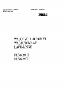Handleiding Zanussi FLS 822 C Wasmachine