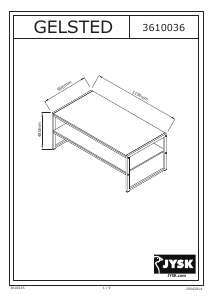 Mode d’emploi JYSK Gelsted Table basse