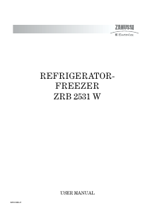 Manual Zanussi-Electrolux ZRB2531W Fridge-Freezer