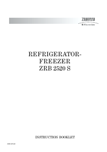 Handleiding Zanussi-Electrolux ZRB2520S Koel-vries combinatie