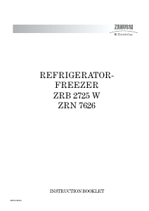 Manual Zanussi-Electrolux ZRB2725W Fridge-Freezer