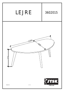 Manual JYSK Lejre Coffee Table