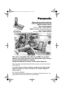 Manual Panasonic KX-TG8120FX Wireless Phone