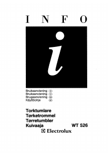 Bruksanvisning Electrolux WT526 Tørketrommel