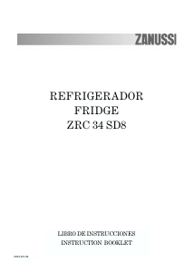 Manual de uso Zanussi ZRC34SD8 Refrigerador