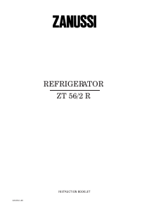 Manual Zanussi ZT56/2R Refrigerator