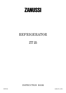 Manual Zanussi ZT25 Refrigerator
