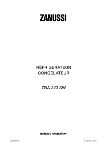 Mode d’emploi Zanussi ZRA323SW Réfrigérateur