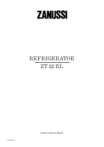 Manual Zanussi ZT52RL Refrigerator