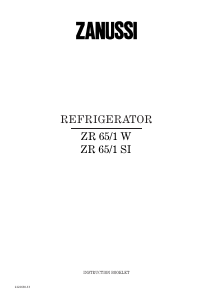 Manual Zanussi ZR65/1SI Refrigerator