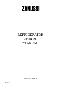 Manual Zanussi ZT56RL Refrigerator