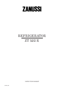 Manual Zanussi ZT52/2R Refrigerator
