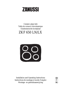 Manual Zanussi ZKF650LX Hob