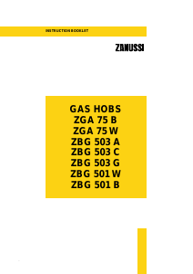 Manual Zanussi ZBG503G Hob