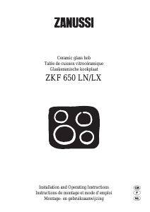 Manual Zanussi ZKF650LN Hob
