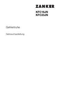 Bedienungsanleitung Zanker KFC16JN Gefrierschrank
