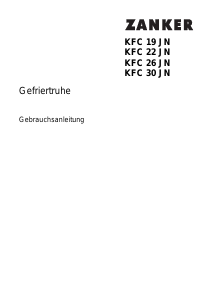 Bedienungsanleitung Zanker KFC22JN Gefrierschrank