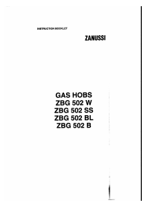 Handleiding Zanussi ZBG502SS Kookplaat