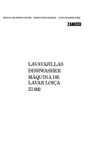 Manual Zanussi ZI602 Máquina de lavar louça