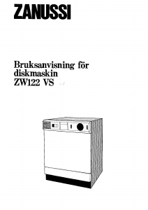 Bruksanvisning Zanussi ZW122 Diskmaskin