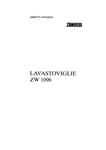 Manuale Zanussi ZW1096N Lavastoviglie