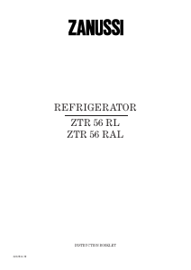 Manual Zanussi ZTR56RL Refrigerator
