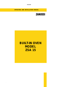 Manual Zanussi ZSA15B Oven