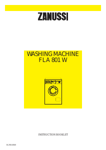 Handleiding Zanussi FLA 801 W Wasmachine