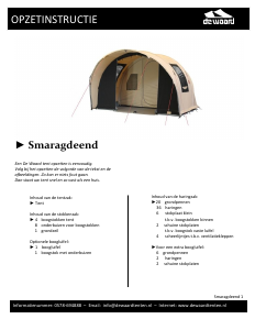 Handleiding De Waard Smaragdeend Tent