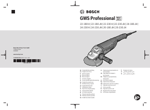 Mode d’emploi Bosch GWS 22-180 JH Professional Meuleuse angulaire