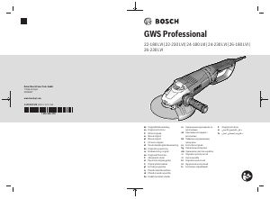 Priručnik Bosch GWS 26-180 LVI Professional Kutna brusilica