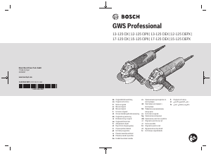 Vadovas Bosch GWS 12-125 CIPX Professional Kampinis šlifuoklis