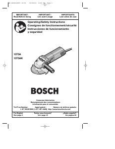 Mode d’emploi Bosch 1375AK Meuleuse angulaire