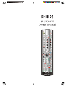 Manual Philips SRU4008 Remote Control