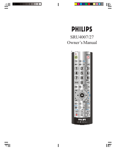 Manual Philips SRU4007 Remote Control