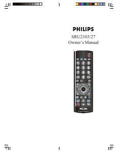 Manual Philips SRU2103 Remote Control