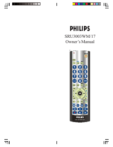 Manual de uso Philips SRU3003WM Control remoto
