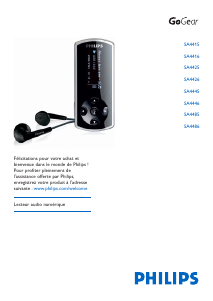 Mode d’emploi Philips SA4425 GoGear Lecteur Mp3