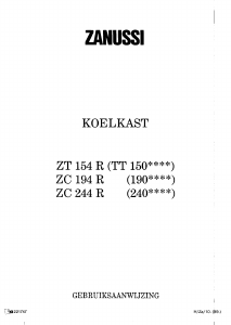 Handleiding Zanussi ZT154R Koelkast